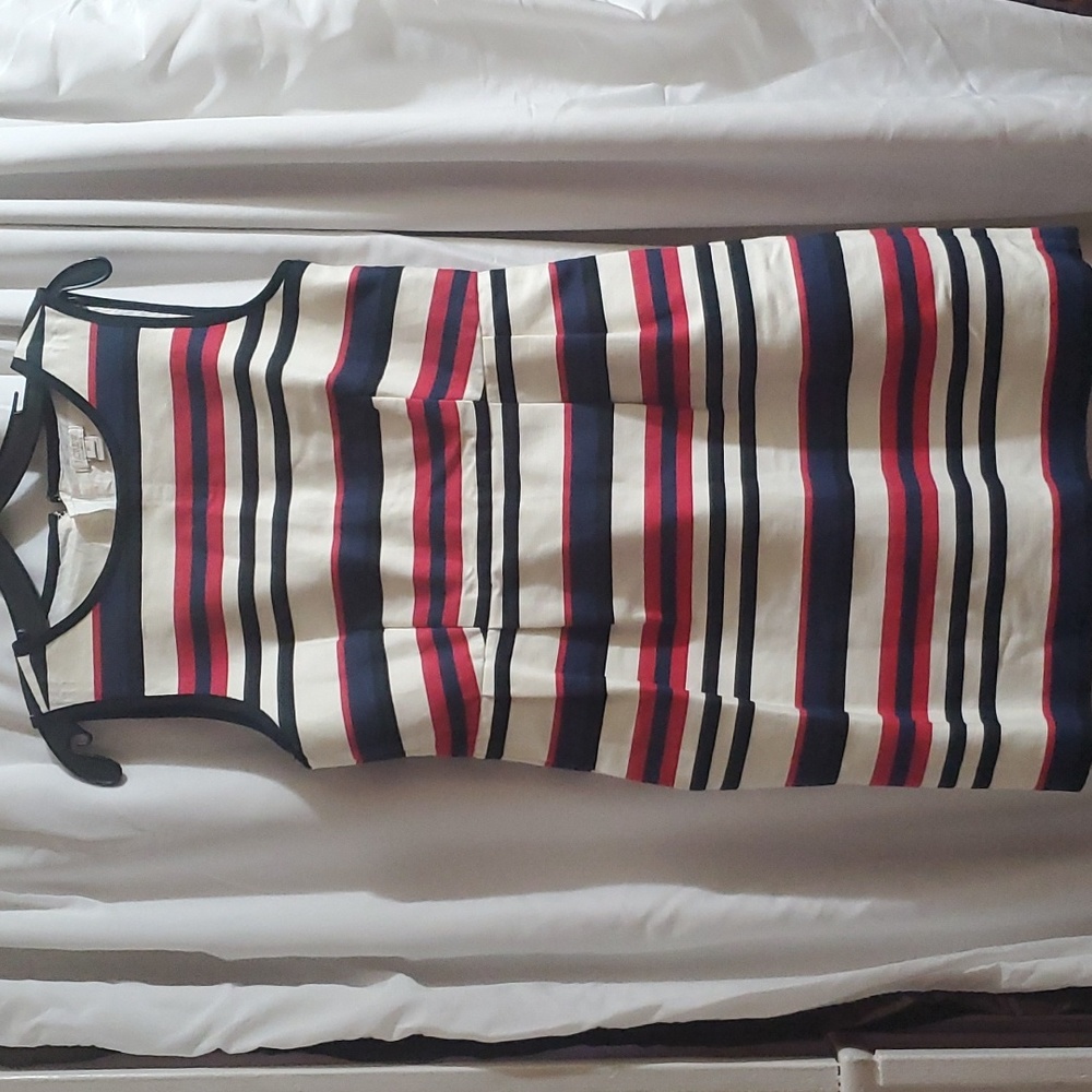 J crew red white and blue dress